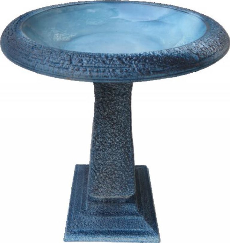 Bird Bath Fibreclay Blue Glazed MGS & Hire
